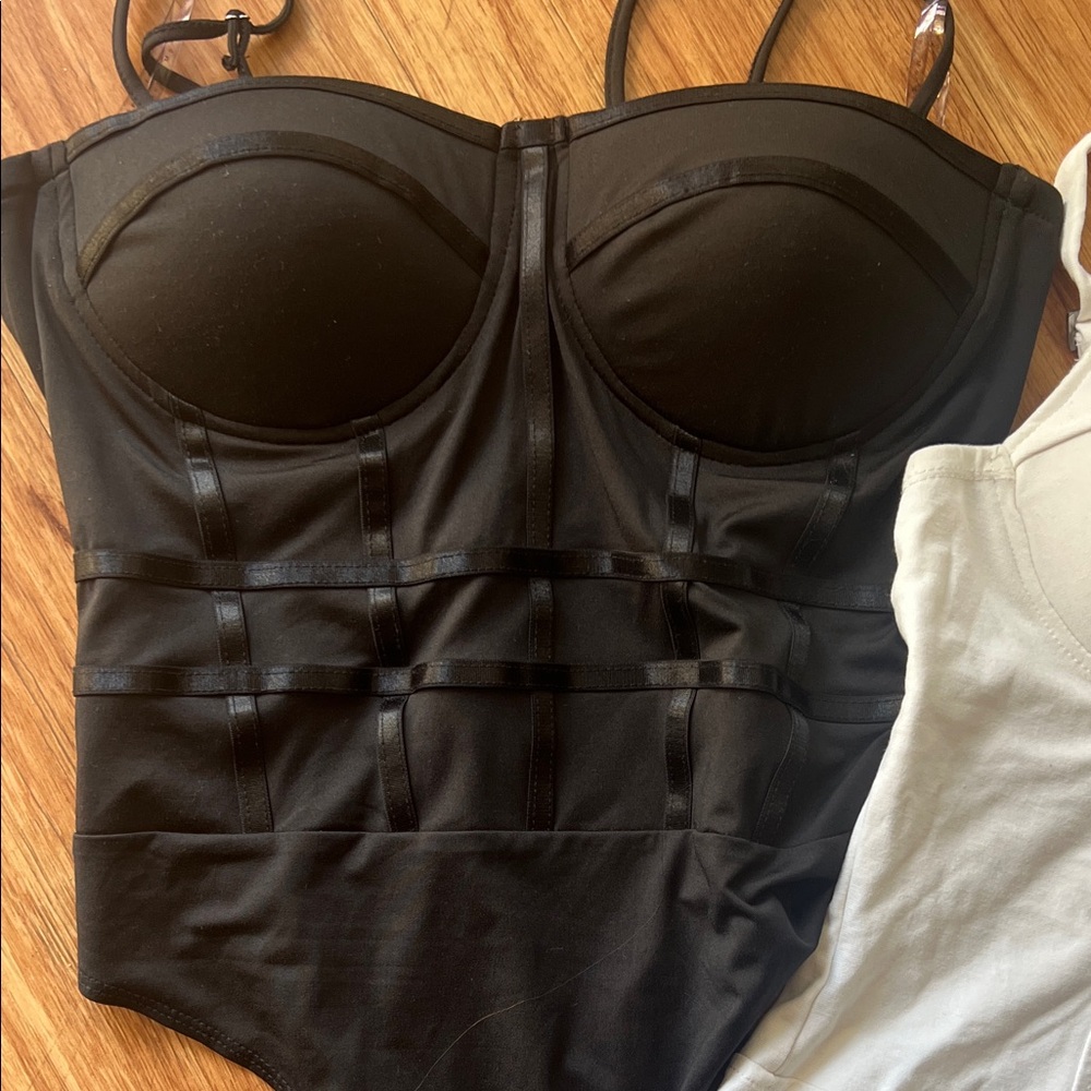 Black and White Women's Bustier body suit - Picture 2 of 5